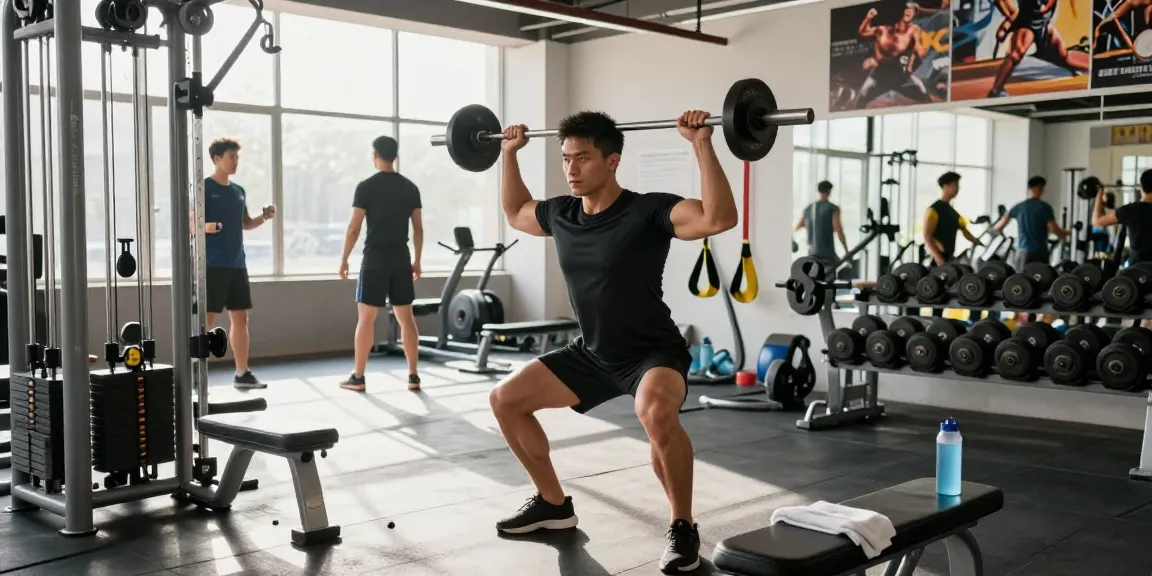 Anabolika Shop Deutschland – Athlet im Fitnessstudio beim Krafttraining, umgeben von Geräten und motivierender Atmosphäre.