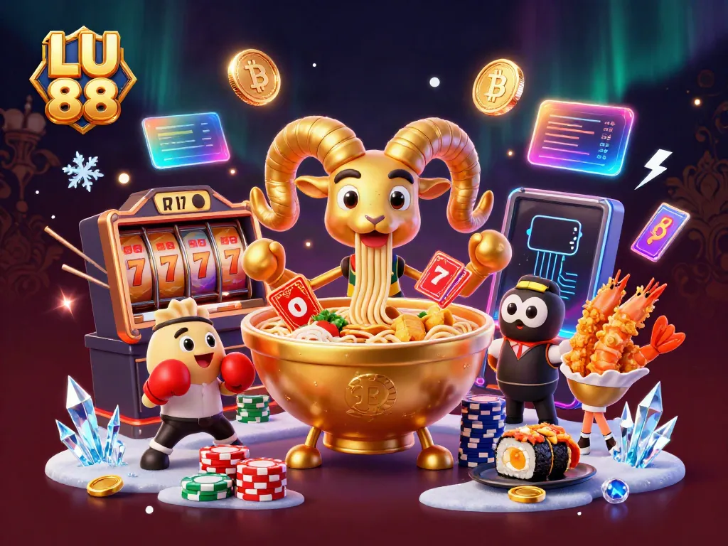 Engage in gaming excitement with LU 88 featuring dynamic characters in a vibrant casino scene.