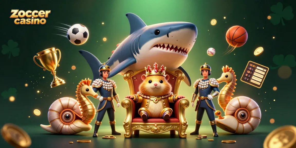 Zoccer casino showcases an exciting gambling scene with vibrant characters and game elements, celebrating gaming thrills.